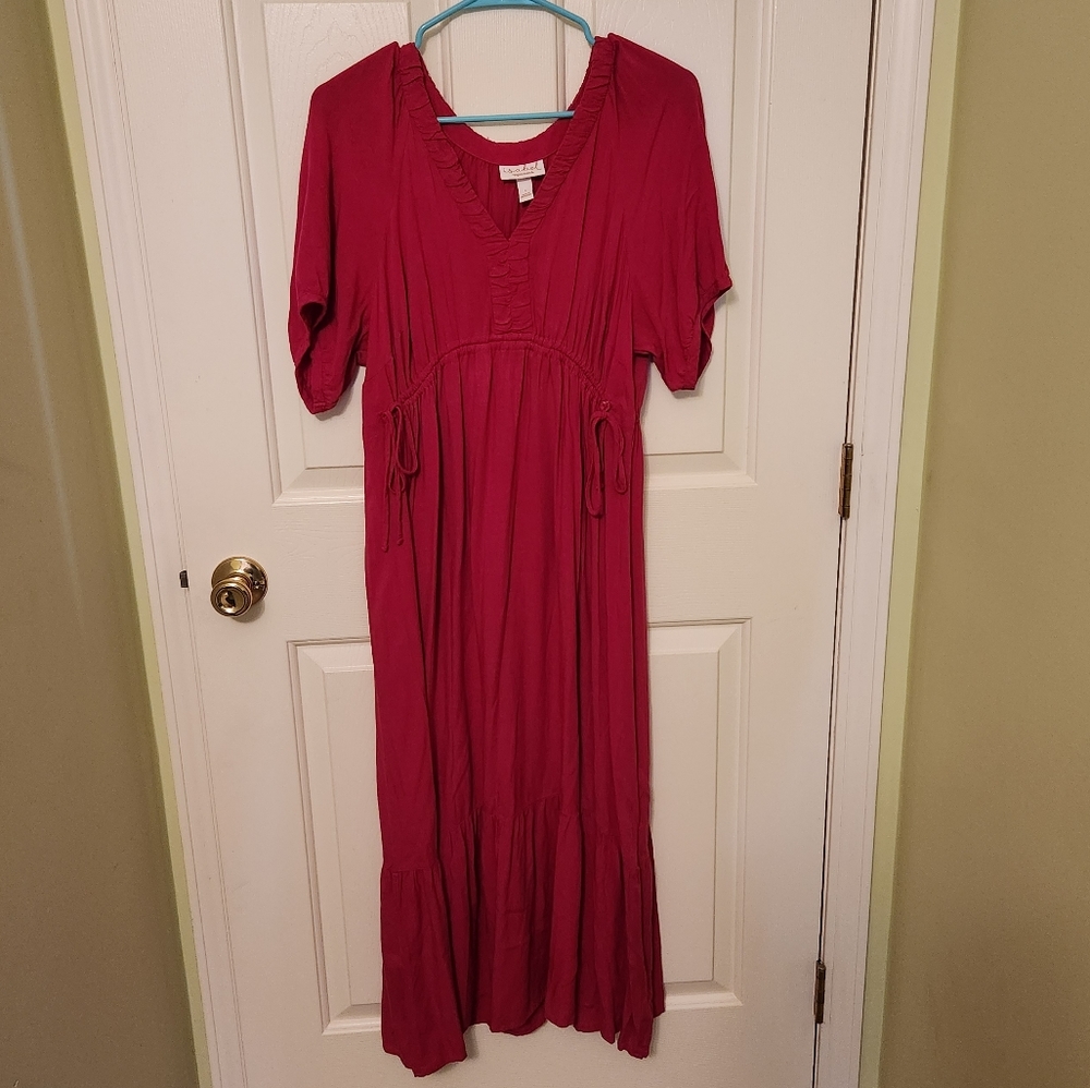 Isabel Maternity Dress Magneta Size L Tie Waist